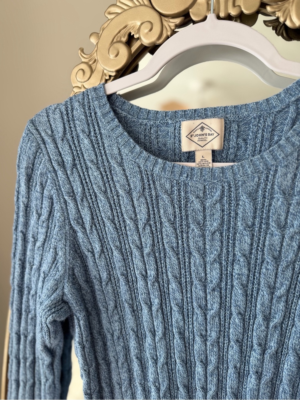 Cozy Cable Knit Crewneck Sweater - St. John’s Bay - Picture 2 of 2